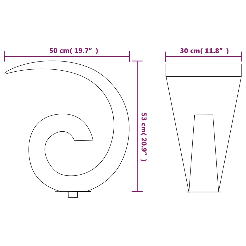 Fontana per Piscina in Acciaio Inossidabile 50x30x53 cm Argento - homemem39