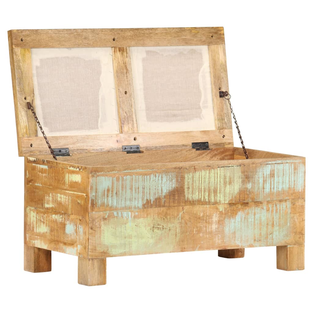 Cassapanca in Legno Massello di Recupero 80x40x40 cm - homemem39