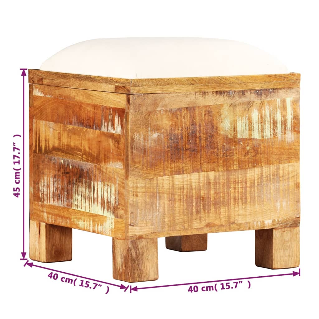 Cassapanca in Legno Massello di Recupero 40x40x45 cm - homemem39
