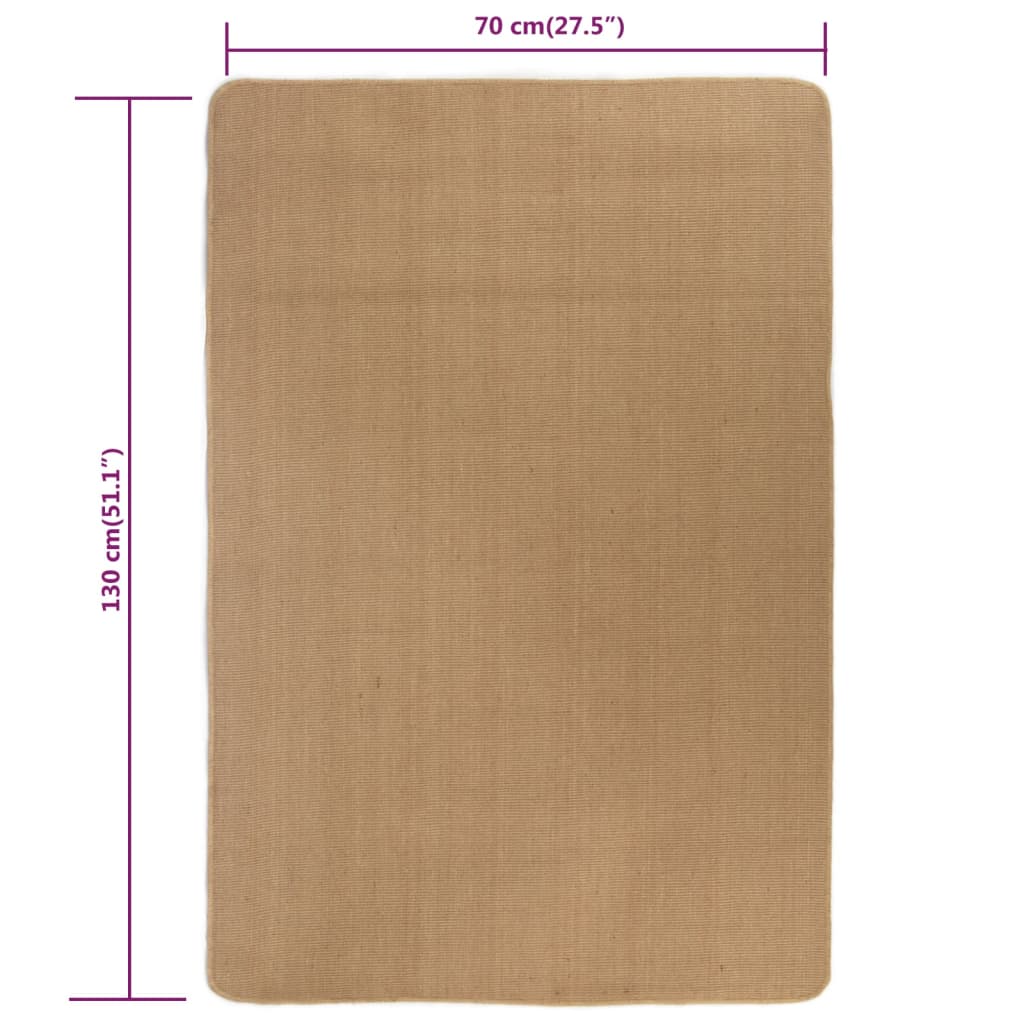 Tappeto di Iuta con Base in Lattice 70x130 cm Naturale - homemem39
