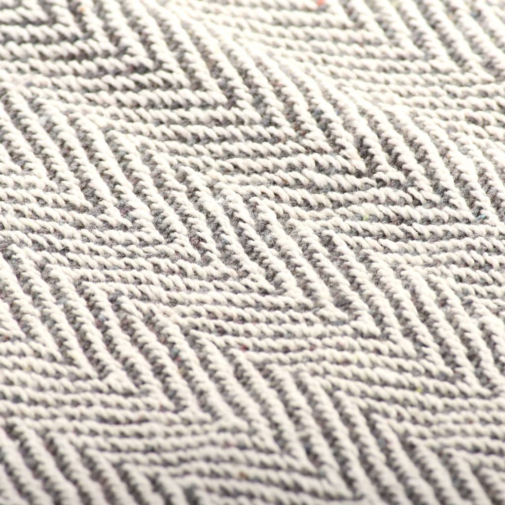 Copriletto in Cotone a Spina di Pesce 220x250 cm Grigio | homemem39