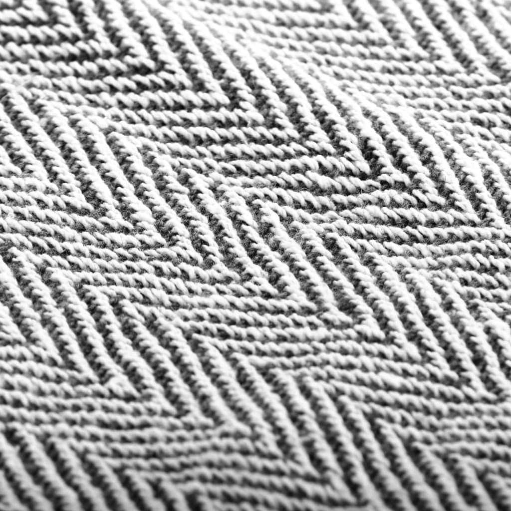 Copriletto in Cotone a Spina di Pesce 220x250 cm Blu Marino | homemem39