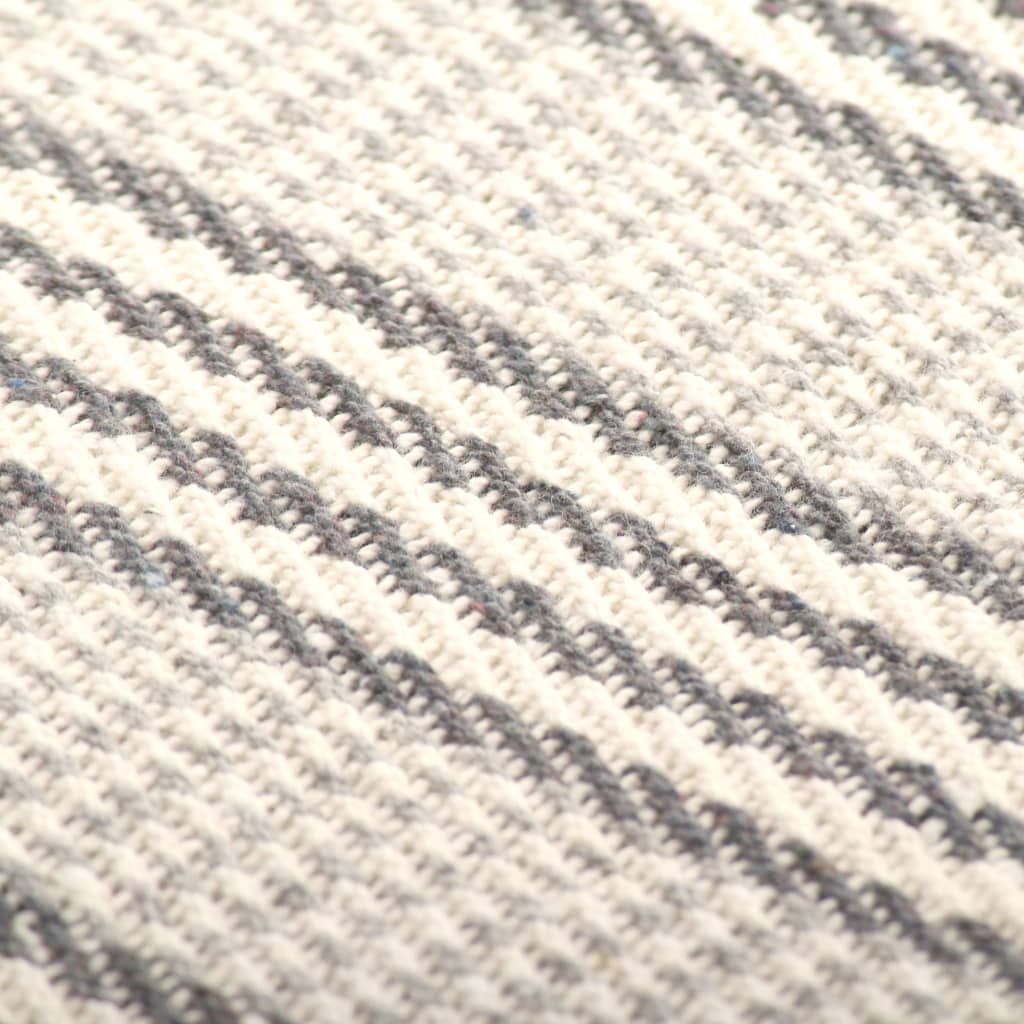 Copriletto in Cotone a Righe 160x210 cm Grigio e Bianco | homemem39