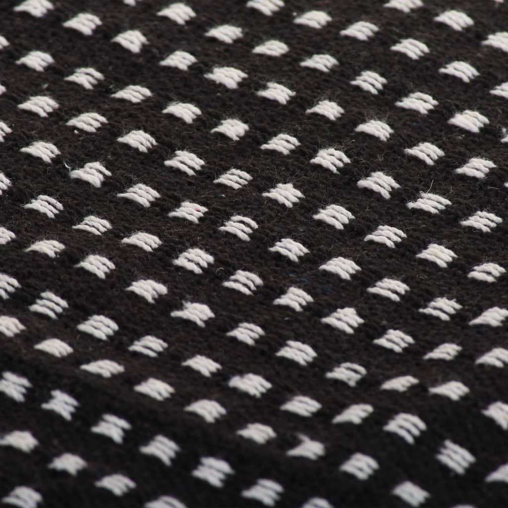 Copriletto in Cotone a Quadri 160x210 cm Nero | homemem39