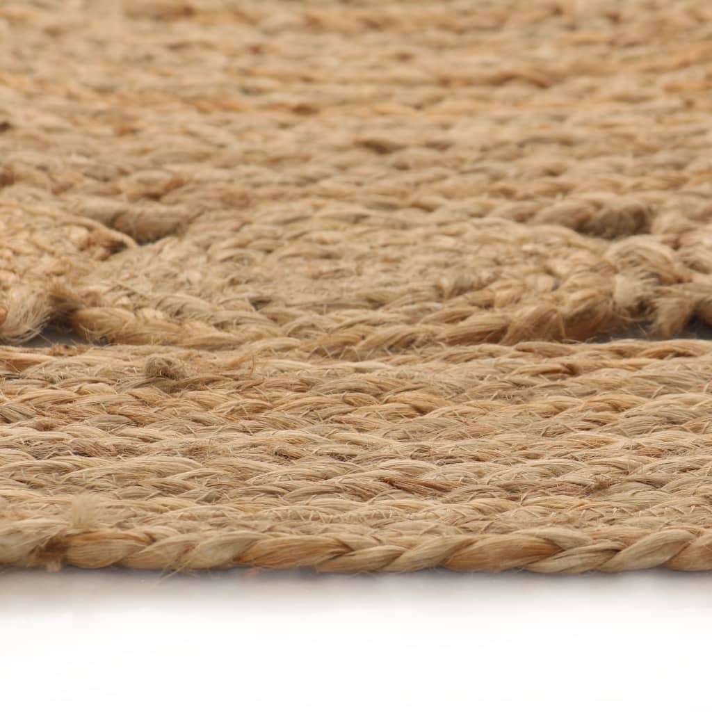 Jute Rug with Woven Design 150 cm Round