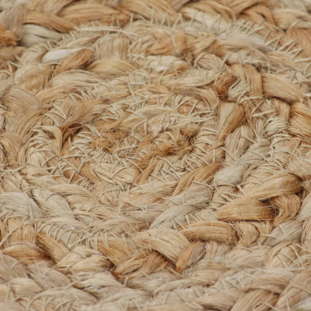 Jute Rug with Woven Design 150 cm Round