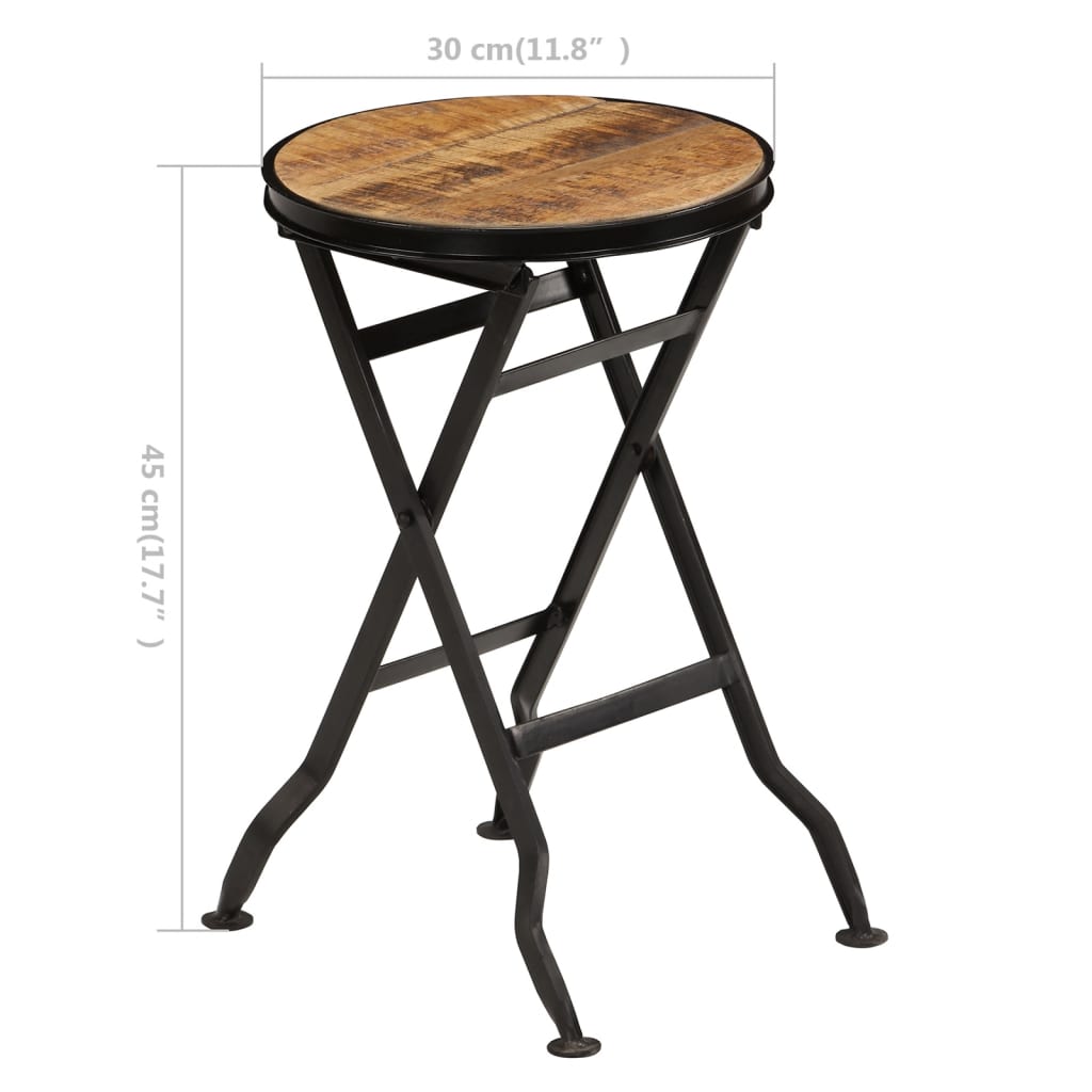 Scrivania con Sgabello Pieghevole in Legno di Mango 115x50x76cm | homemem39