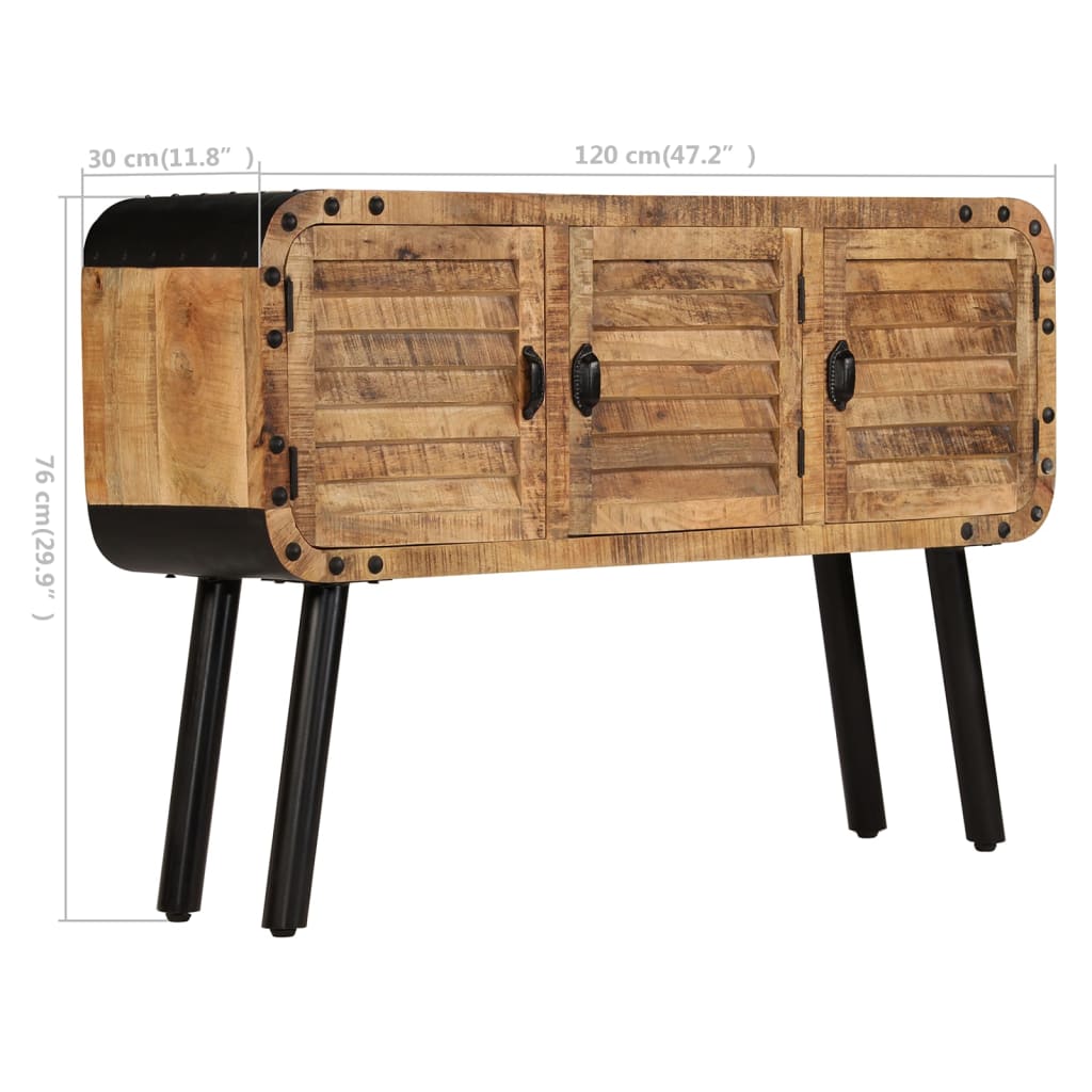 Credenza in Legno Massello di Mango 120x30x76 cm - homemem39