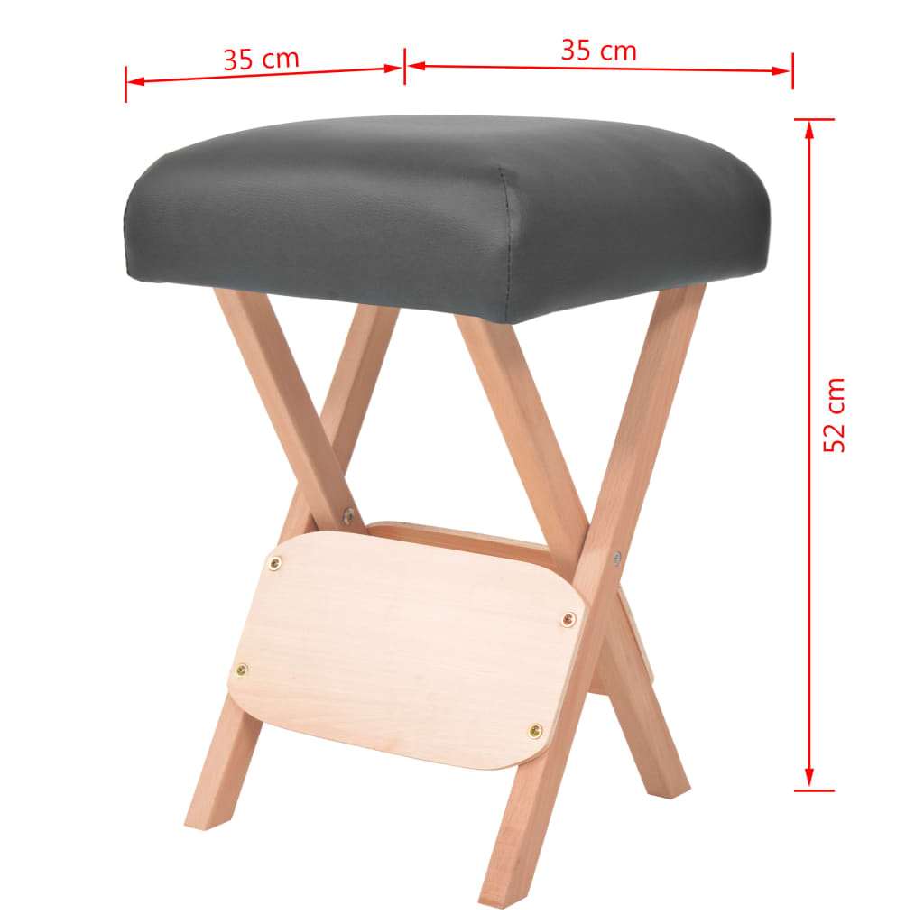 Sgabello da Massaggio Spessore Sedile 12 cm e 2 Supporti Nero | homemem39