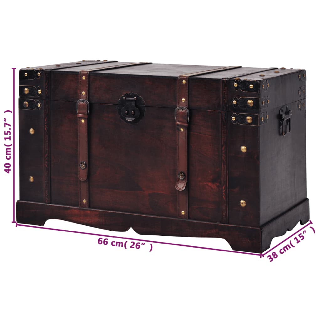Baule del Tesoro Vintage in Legno 66x38x40 cm