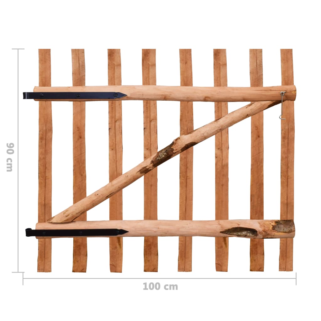 Cancello Singolo Recinzione Legno Nocciolo Impregnato 100x90 cm | homemem39