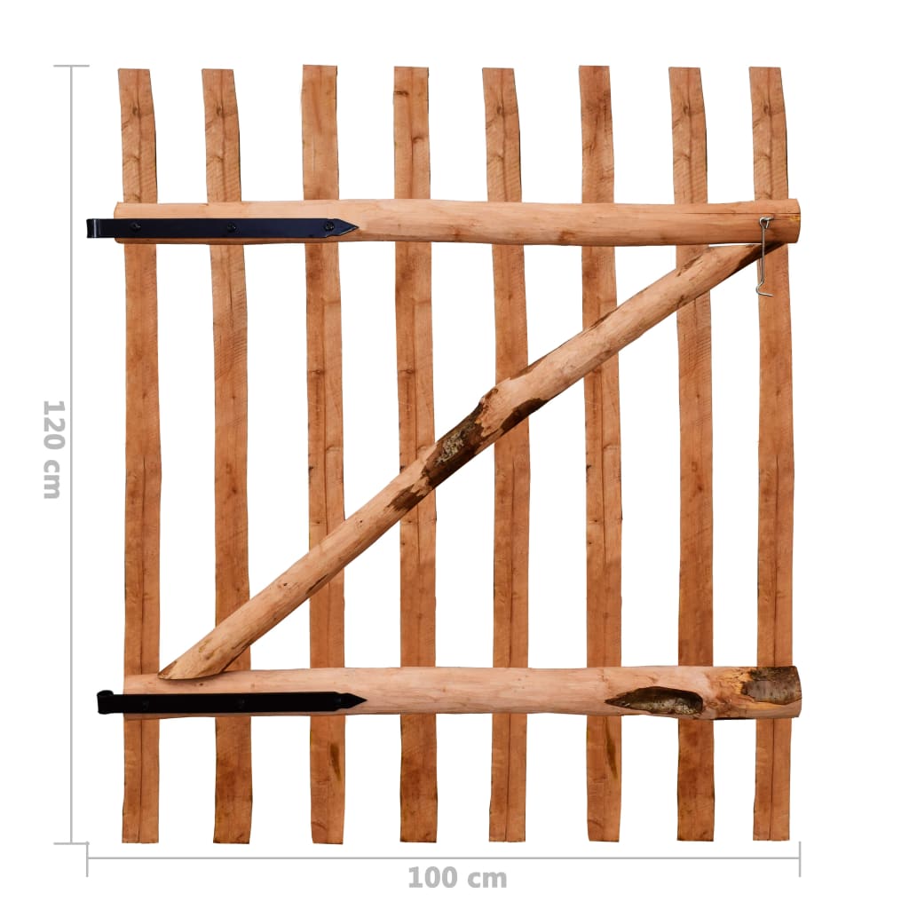 Cancello Singolo Recinzione Legno Nocciolo Impregnato 100x120cm | homemem39
