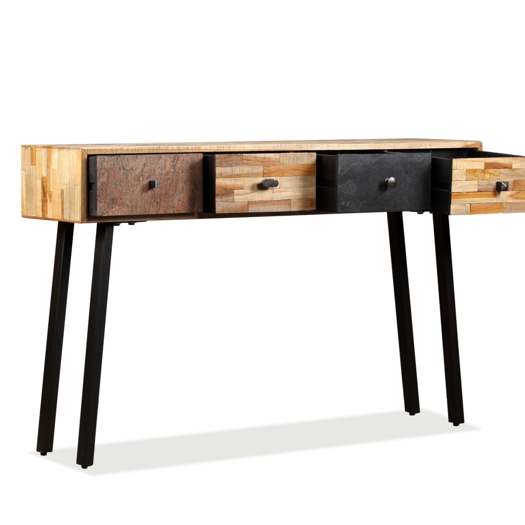 Tavolo Consolle in Legno Massello di Teak 120x30x76 cm - homemem39