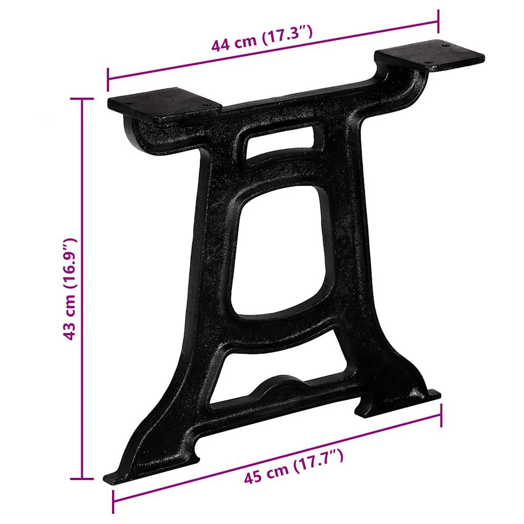 Gambe per Tavolino da Caffè 2 pz a Forma di Y in Ghisa | homemem39