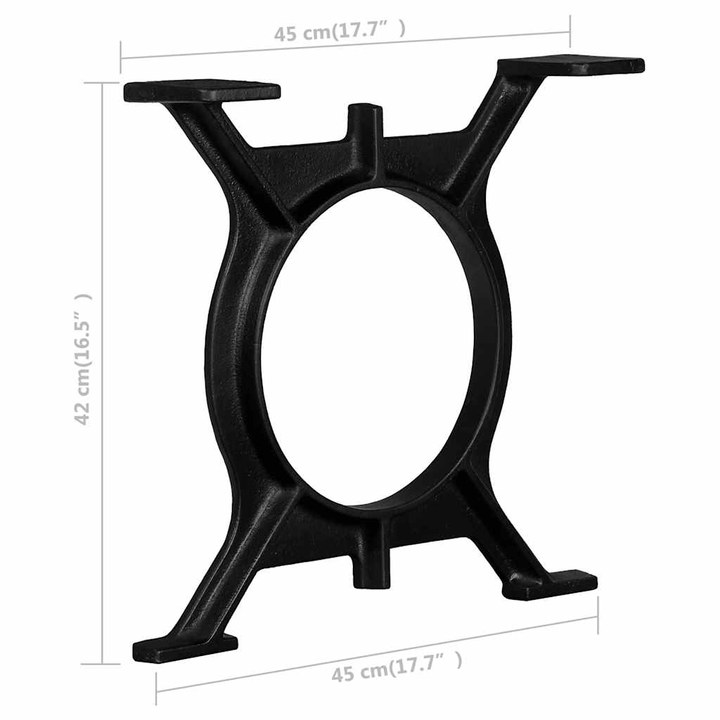 Gambe per Tavolino da Caffè 2 pz a Forma di O in Ghisa | homemem39
