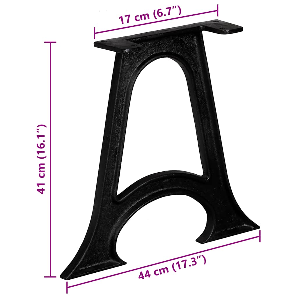Gambe per Tavolino da Caffè 2 pz Base ad Arco Forma di A Ghisa