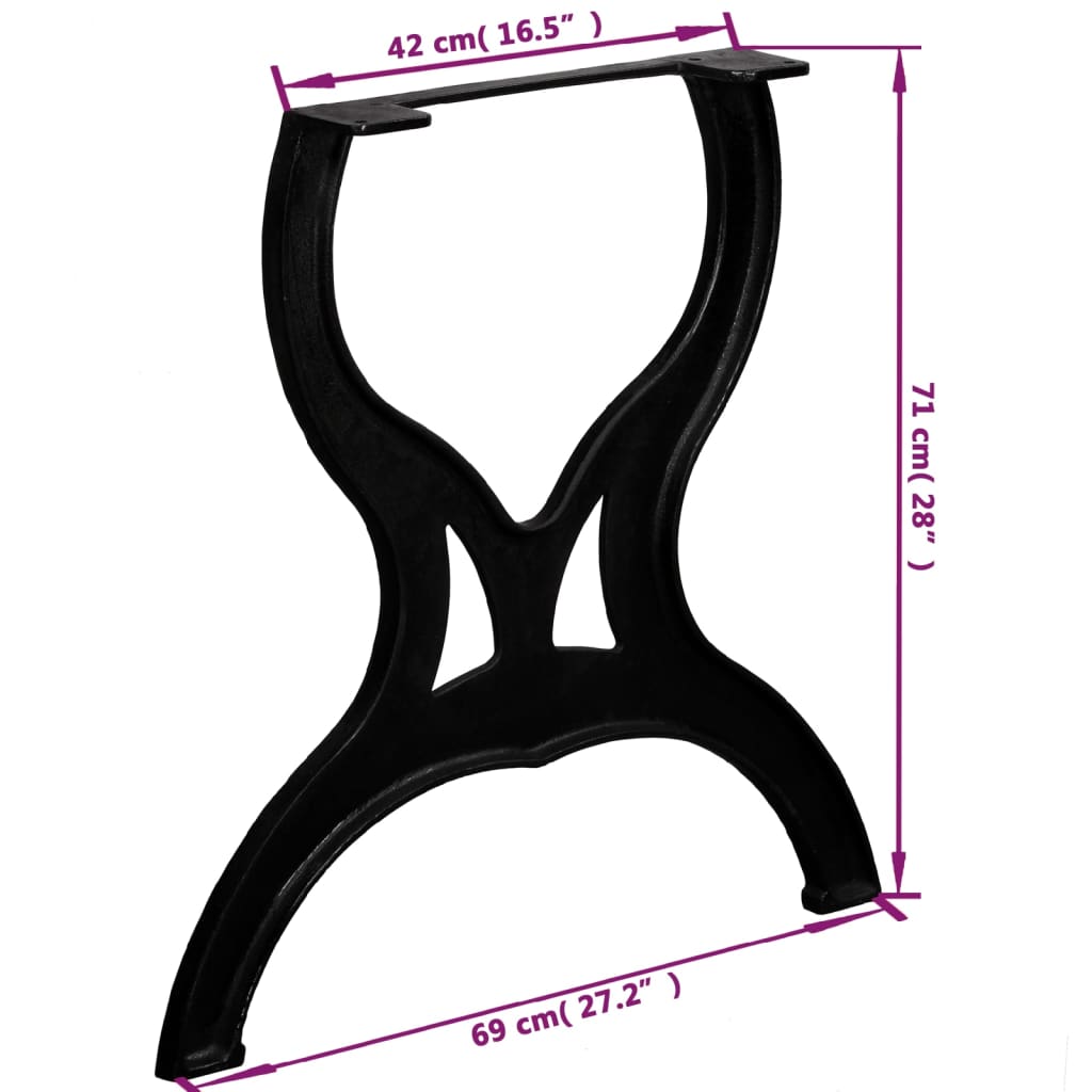 Gambe per Tavolo da Pranzo 2 pz a Forma di X in Ghisa | homemem39