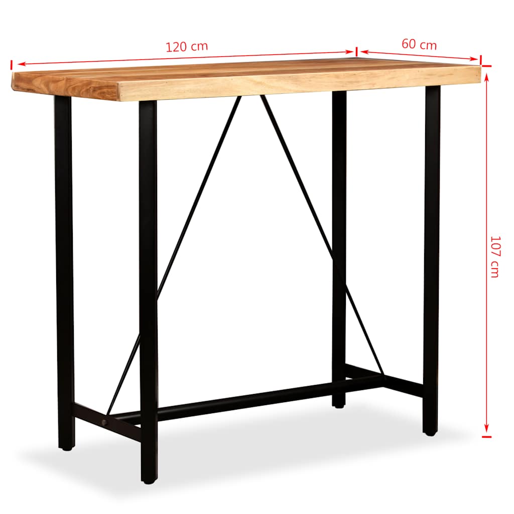 Tavolino da Bar in Legno Massello di Acacia 120x60x107 cm | homemem39