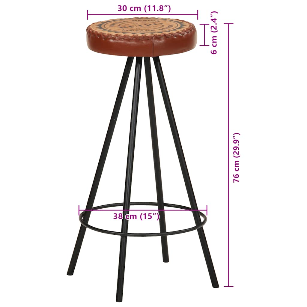 Sgabelli da Bar 4 pz in Vera Pelle - homemem39