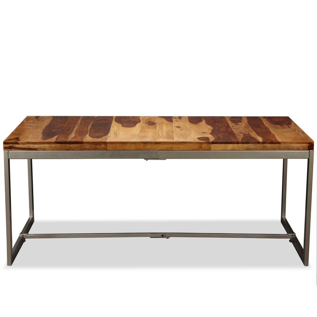 Tavolo da Pranzo in Legno Massello di Acacia e Acciaio 180 cm - homemem39