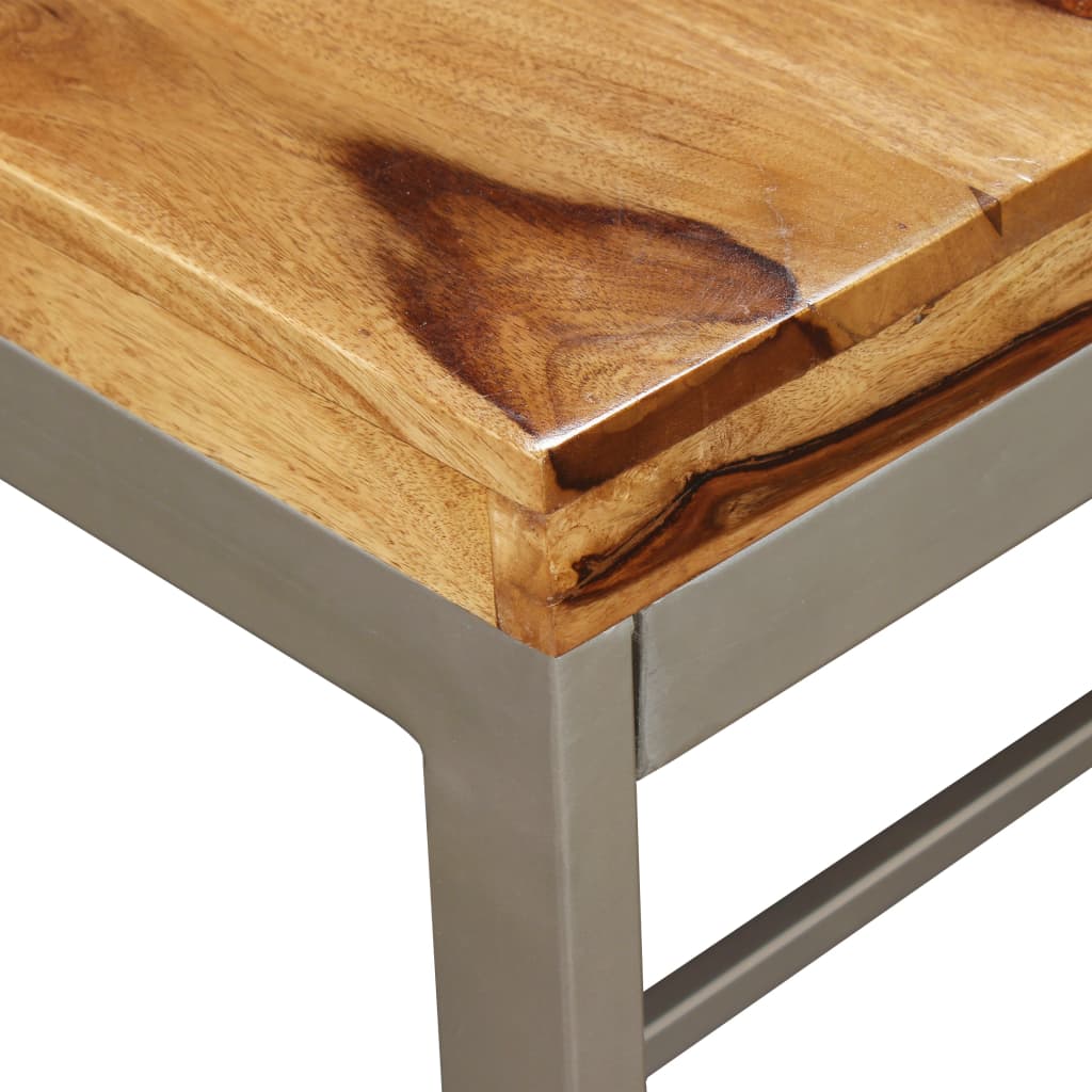 Tavolo da Pranzo in Legno Massello di Acacia e Acciaio 180 cm - homemem39