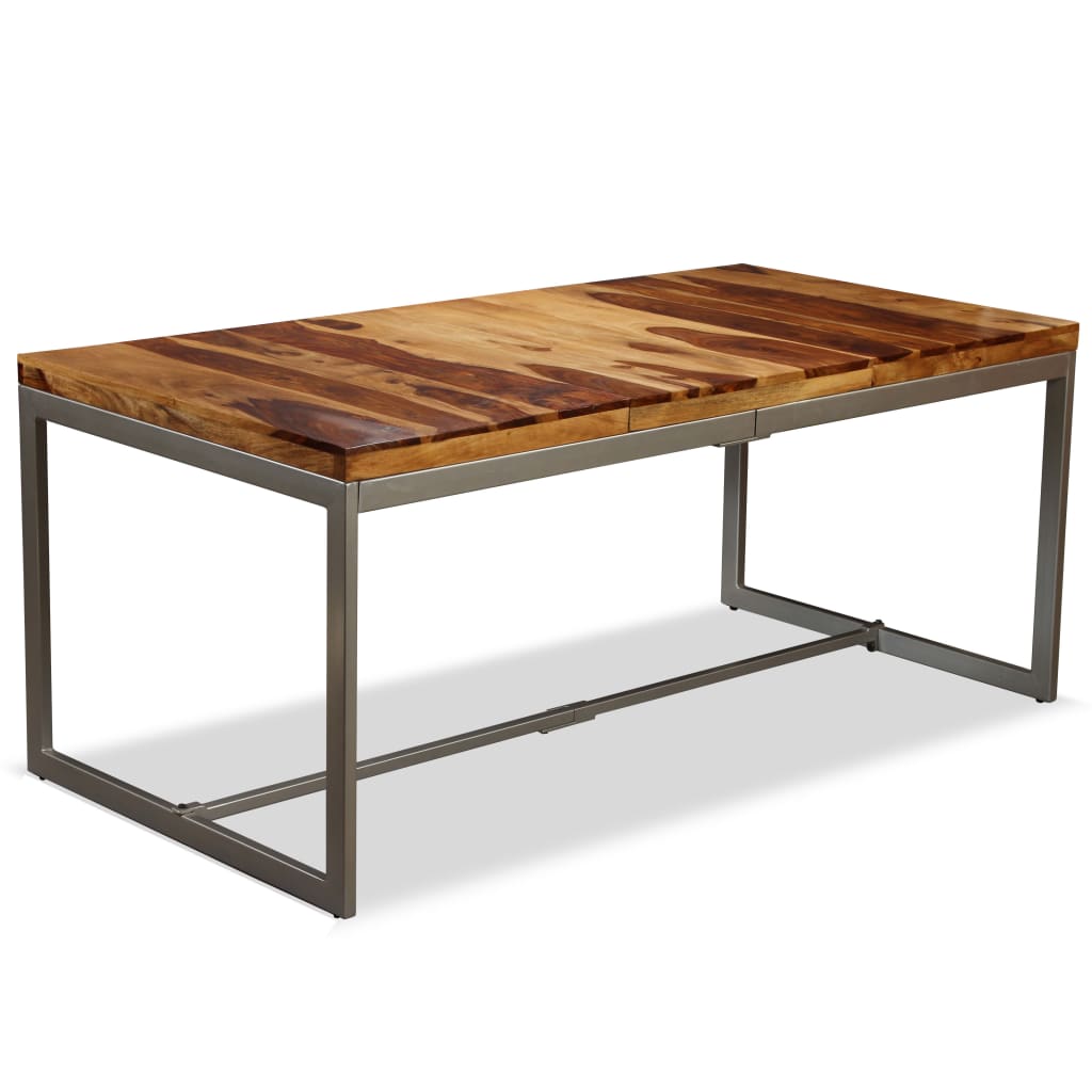 Tavolo da Pranzo in Legno Massello di Acacia e Acciaio 180 cm - homemem39
