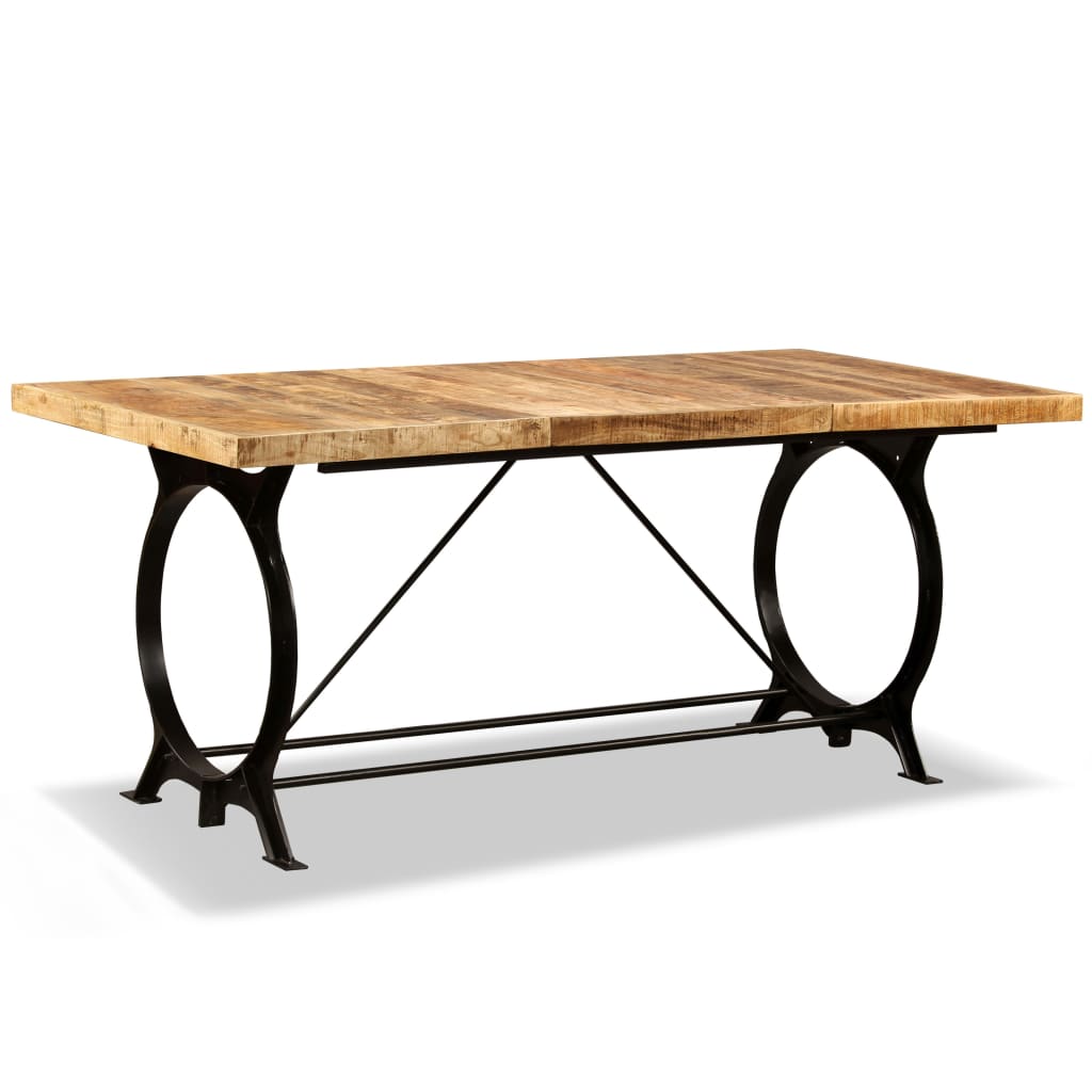 Tavolo da Pranzo in Legno Massello di Mango Grezzo 180 cm - homemem39