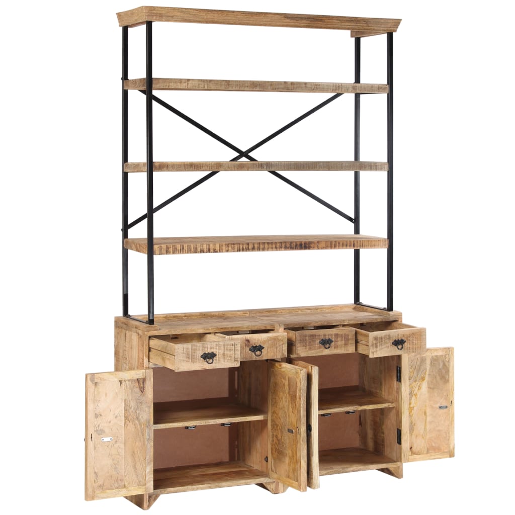Credenza con Ripiani in Legno Massello di Mango 120x35x200 cm