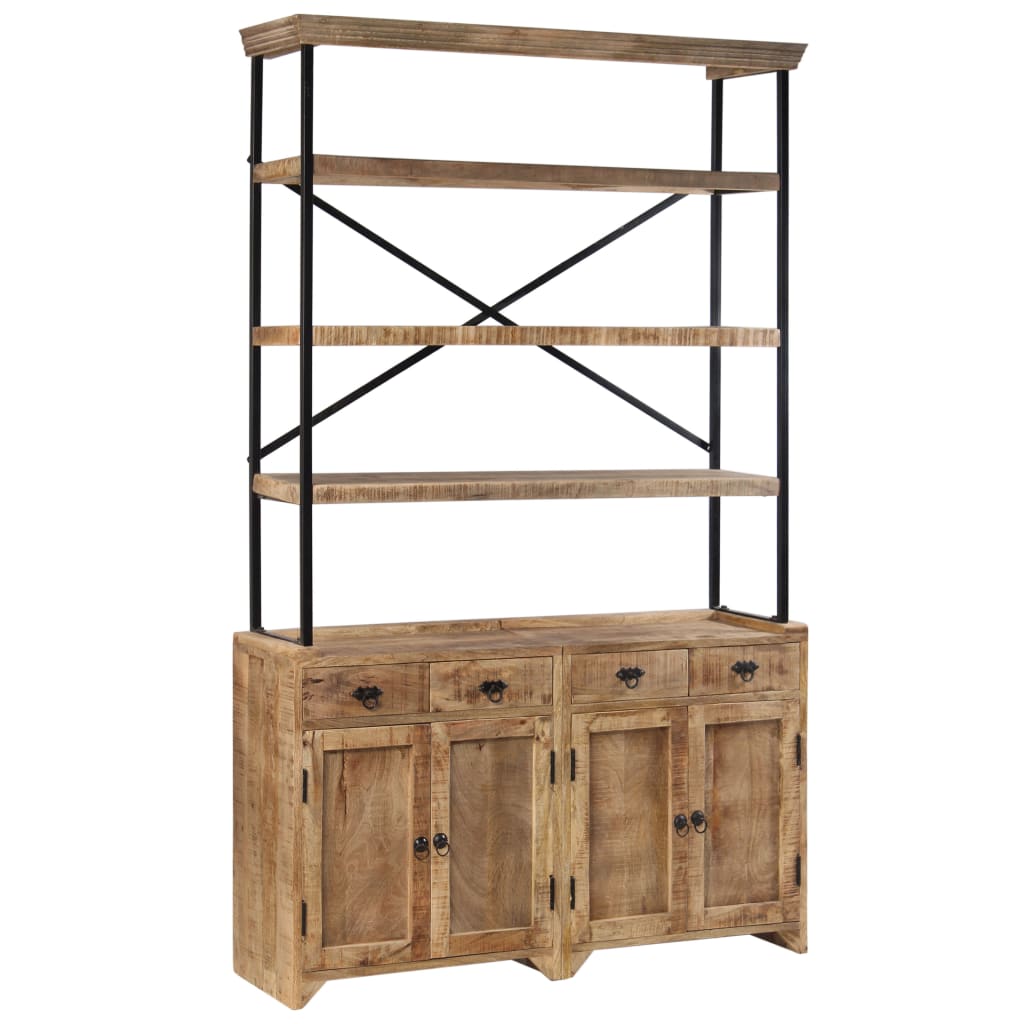 Credenza con Ripiani in Legno Massello di Mango 120x35x200 cm