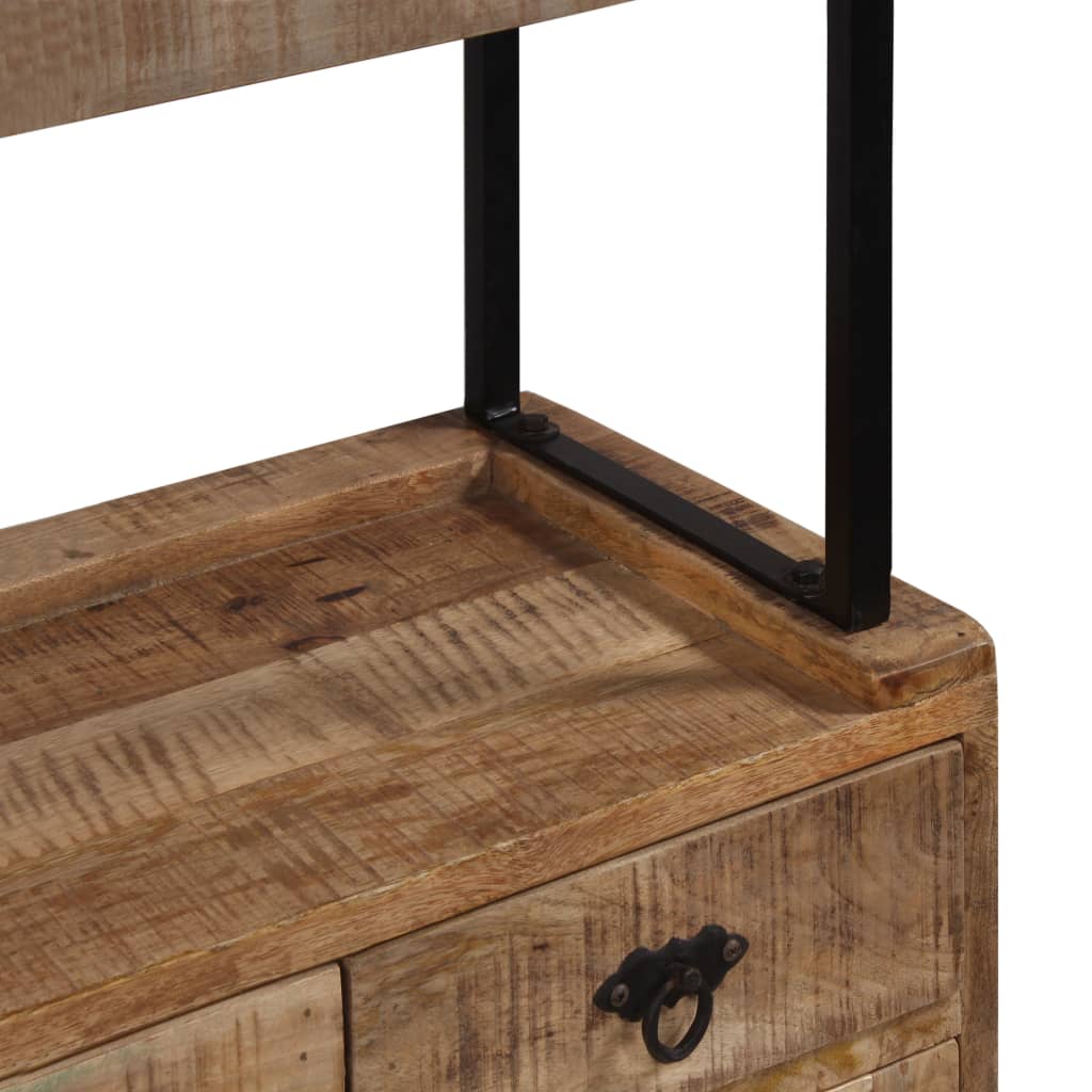 Credenza con Ripiani in Legno Massello di Mango 120x35x200 cm