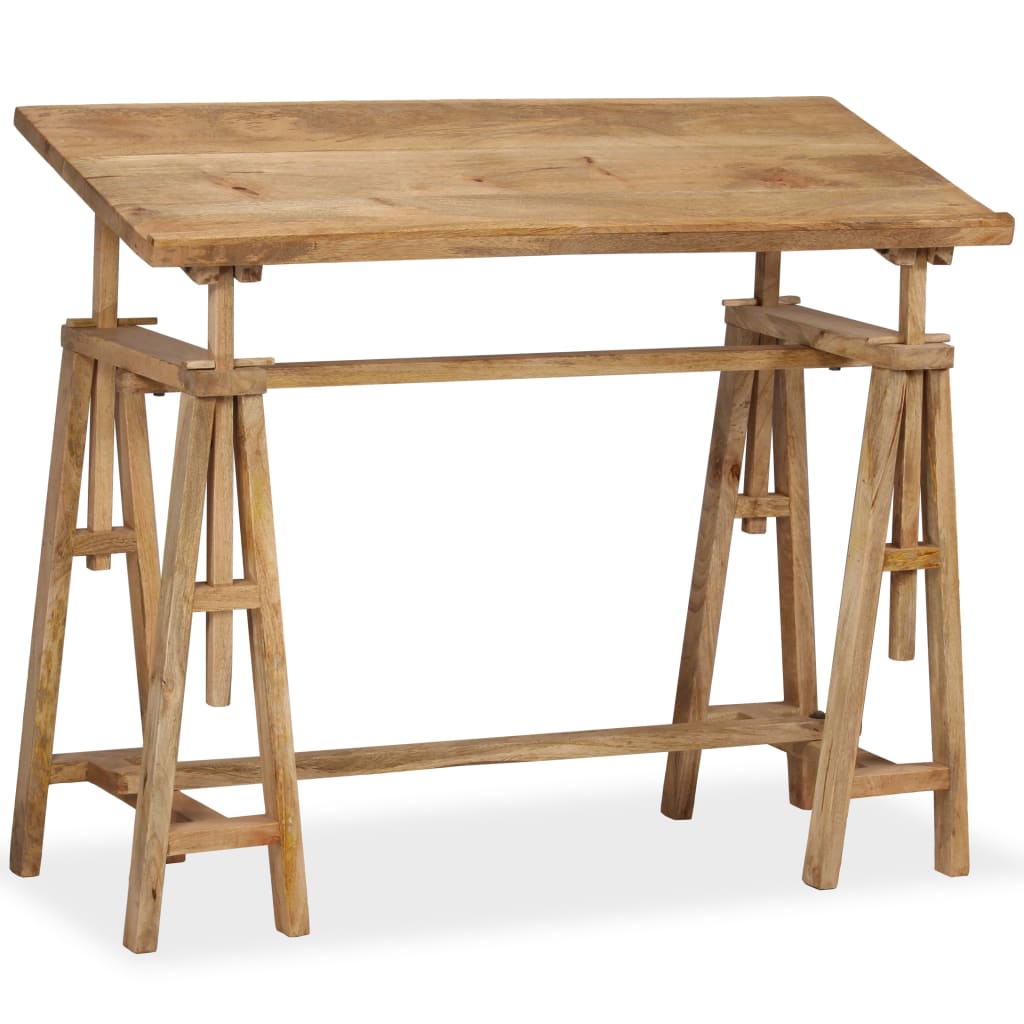 Tavolo da Disegno in Legno Massello di Mango 116x50x76 cm - homemem39