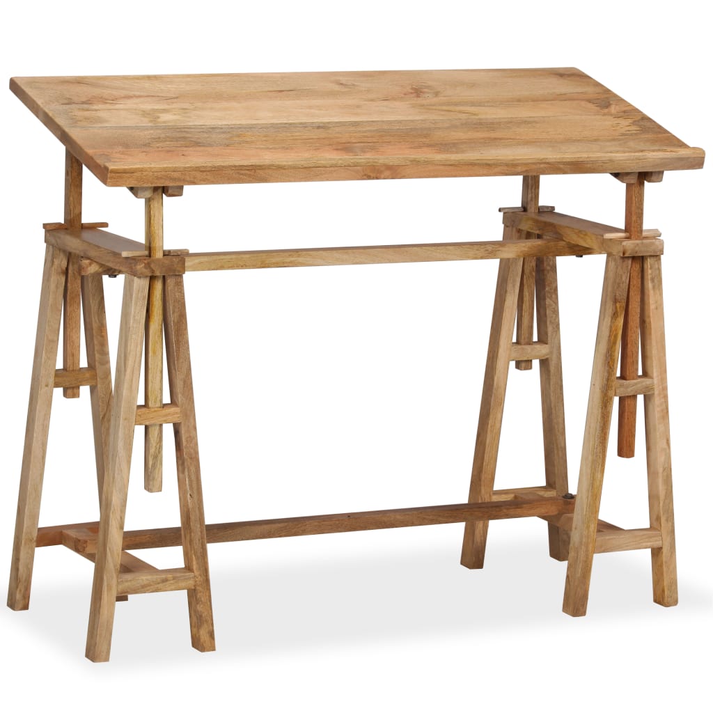 Tavolo da Disegno in Legno Massello di Mango 116x50x76 cm - homemem39