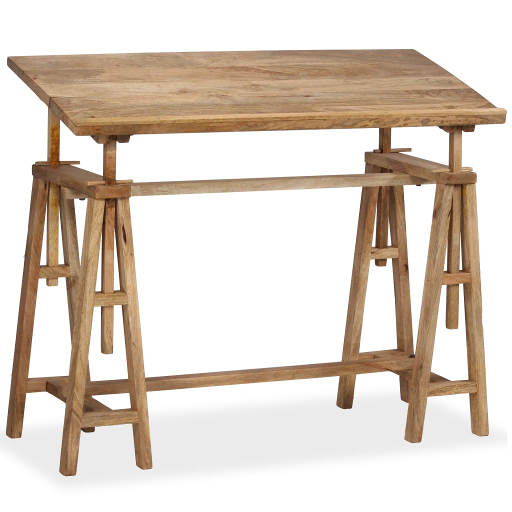Tavolo da Disegno in Legno Massello di Mango 116x50x76 cm - homemem39