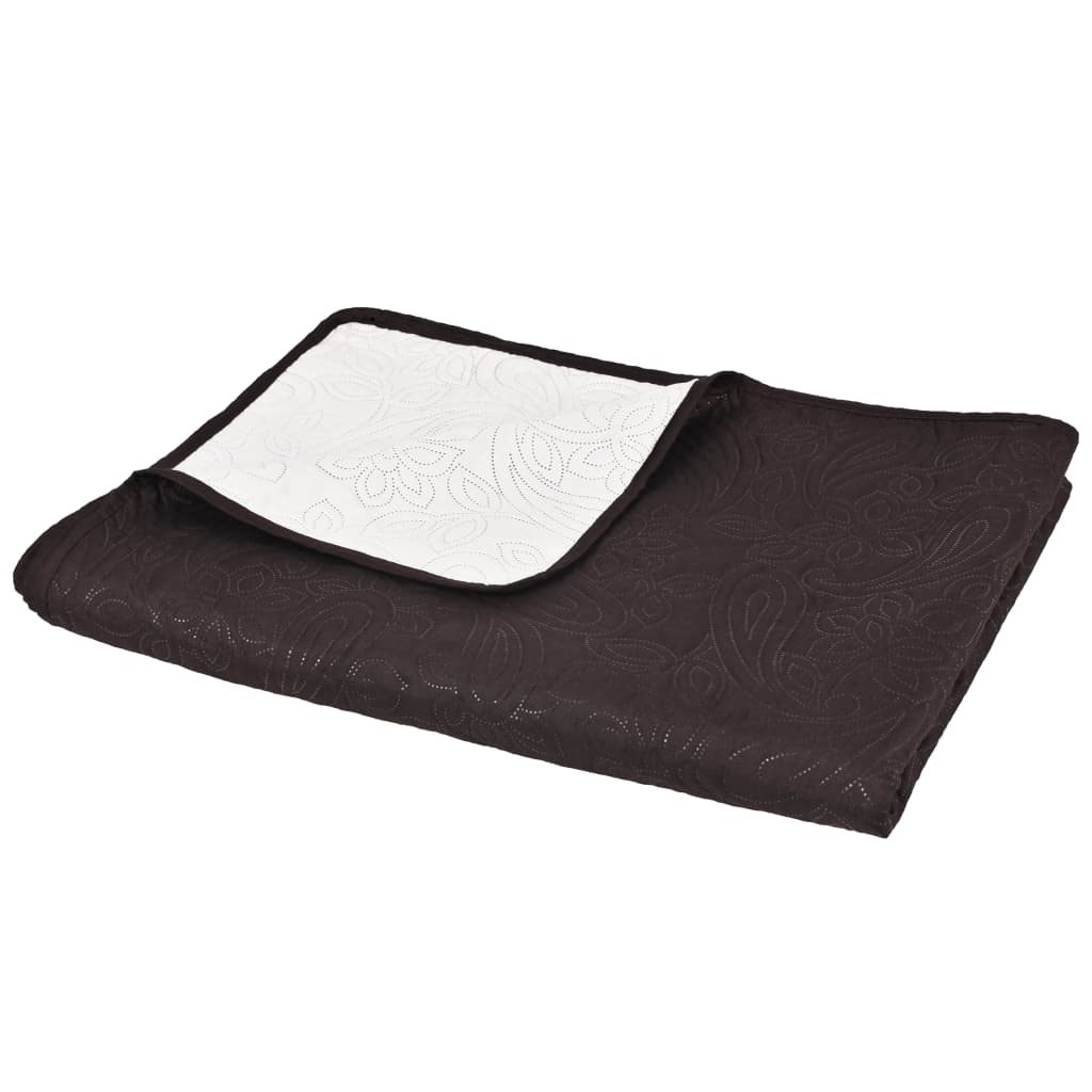 Copriletto Double-Face Trapuntato 230x260 cm Crema e Marrone | homemem39