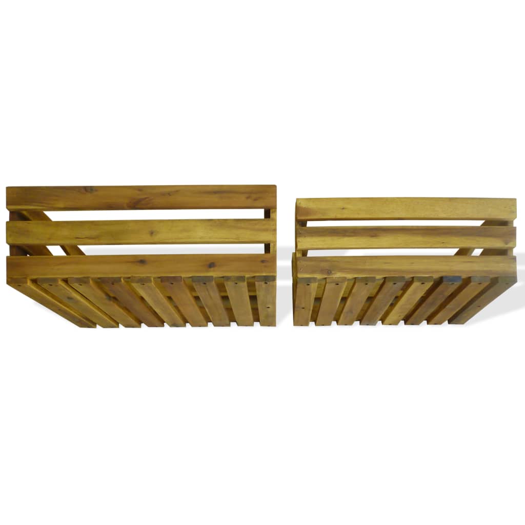 Cassetta per Mele Set 2 pz in Legno Massello di Acacia - homemem39