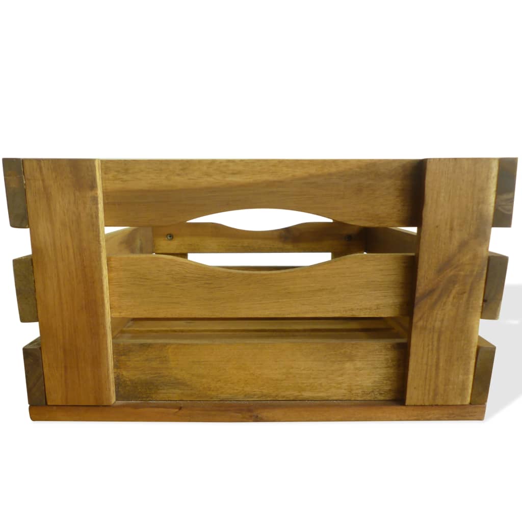 Cassetta per Mele Set 2 pz in Legno Massello di Acacia - homemem39