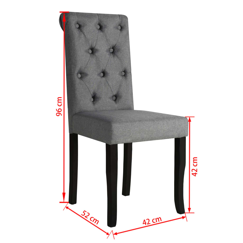 Sedie da Pranzo 4 pz Grigio Scuro in Tessuto - homemem39