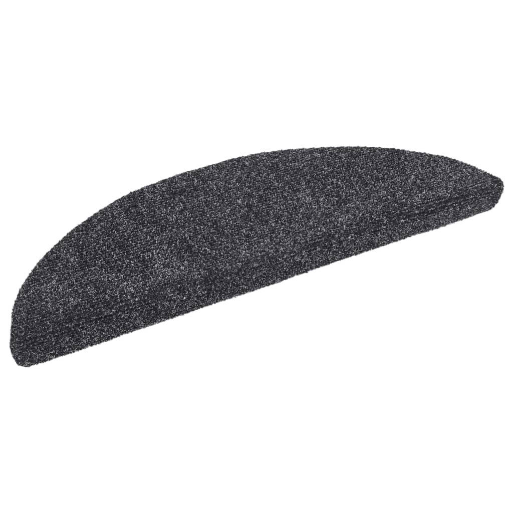 Tappetini per scale autoadesivi 15 pz 56x17x3 cm Grigio scuro semicircolari - homemem39