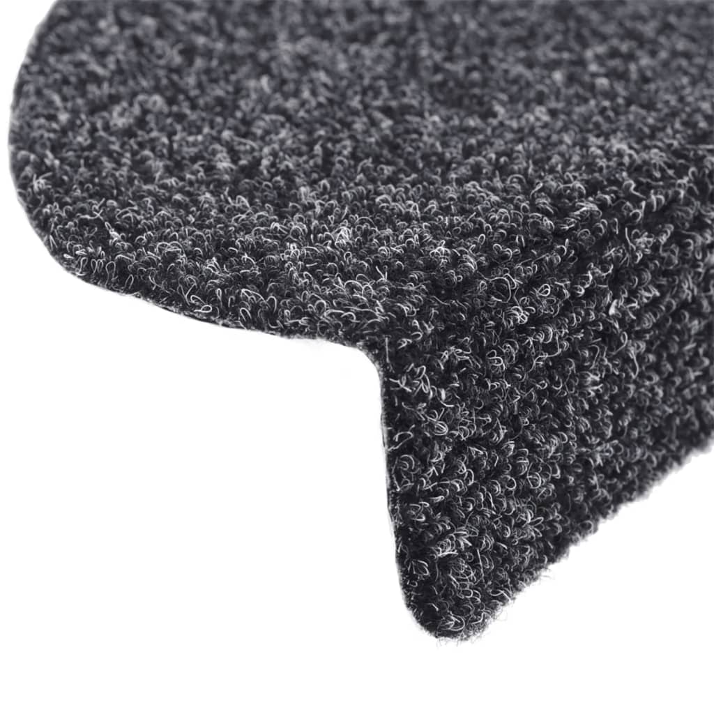 Tappetini per scale autoadesivi 15 pz 56x17x3 cm Grigio scuro semicircolari - homemem39