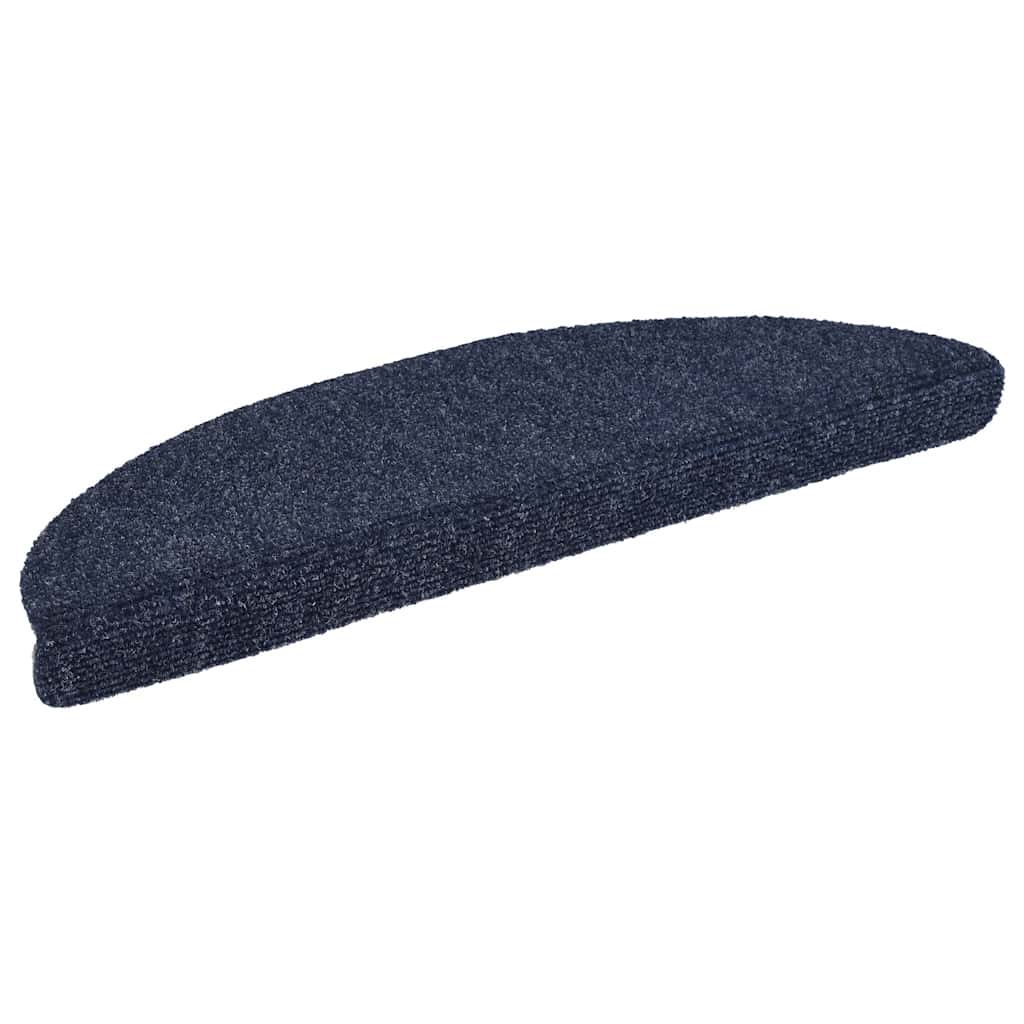 Tappetini per scale autoadesivi 15 pz 56x17x3 cm blu semicircolari - homemem39