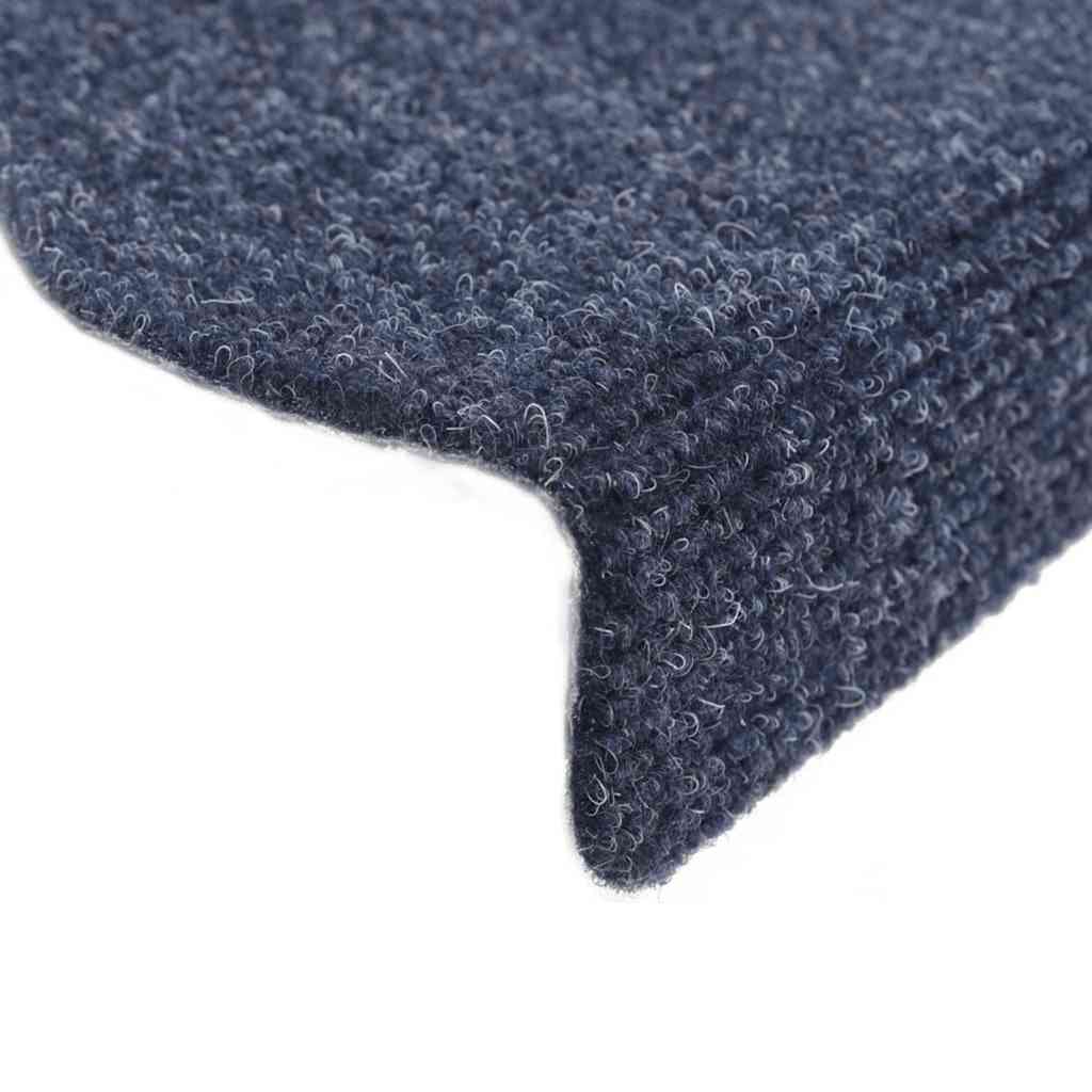 Tappetini per scale autoadesivi 15 pz 56x17x3 cm blu semicircolari - homemem39
