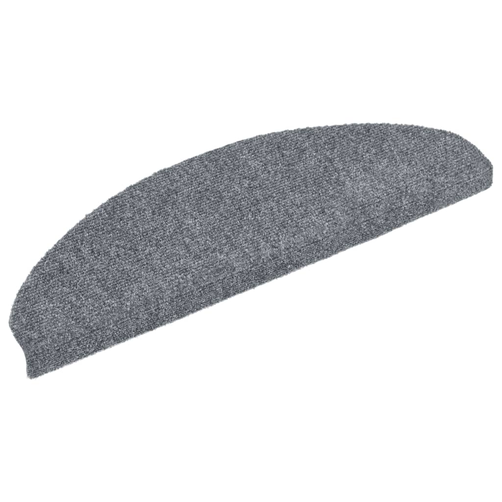 Tappetini per scale autoadesivi 15 pz 65x21x4 cm Grigio chiaro Semicircolari Grandi - homemem39