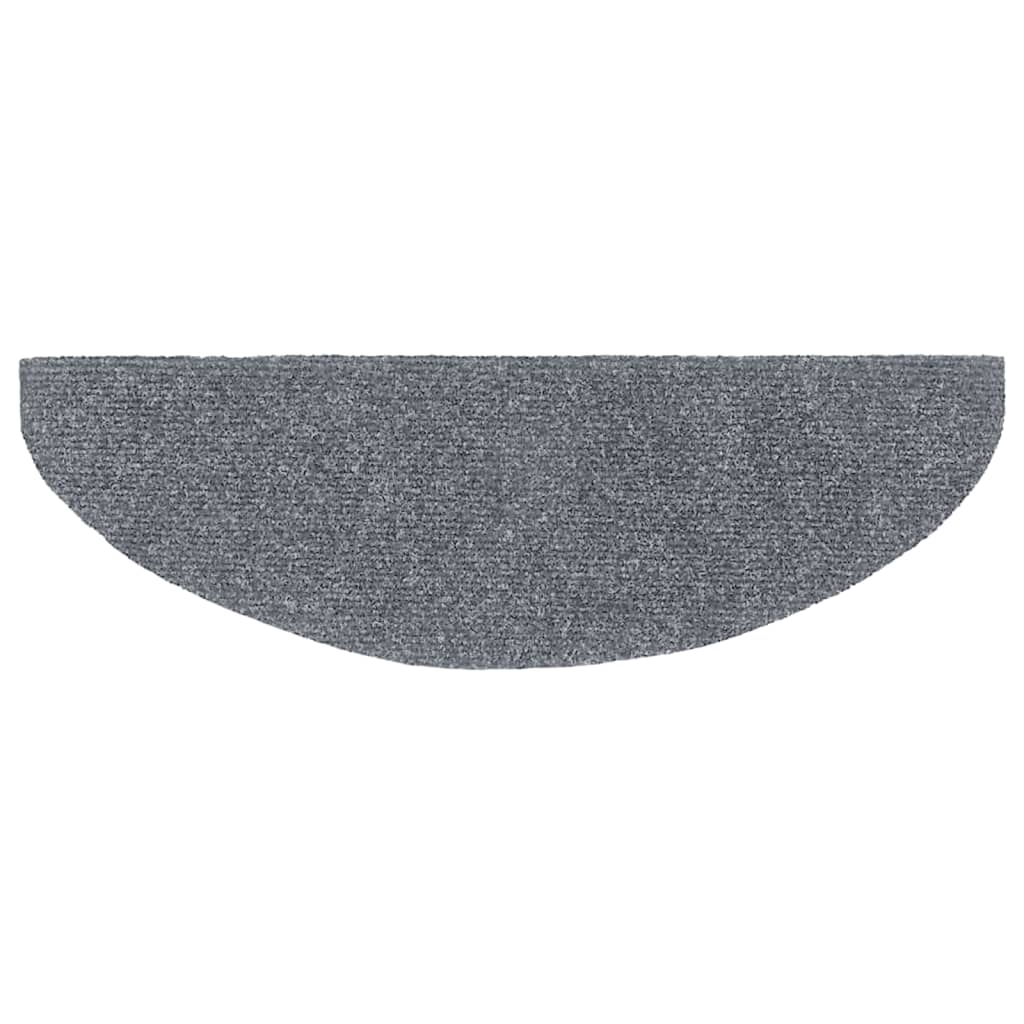 Tappetini per scale autoadesivi 15 pz 65x21x4 cm Grigio chiaro Semicircolari Grandi - homemem39