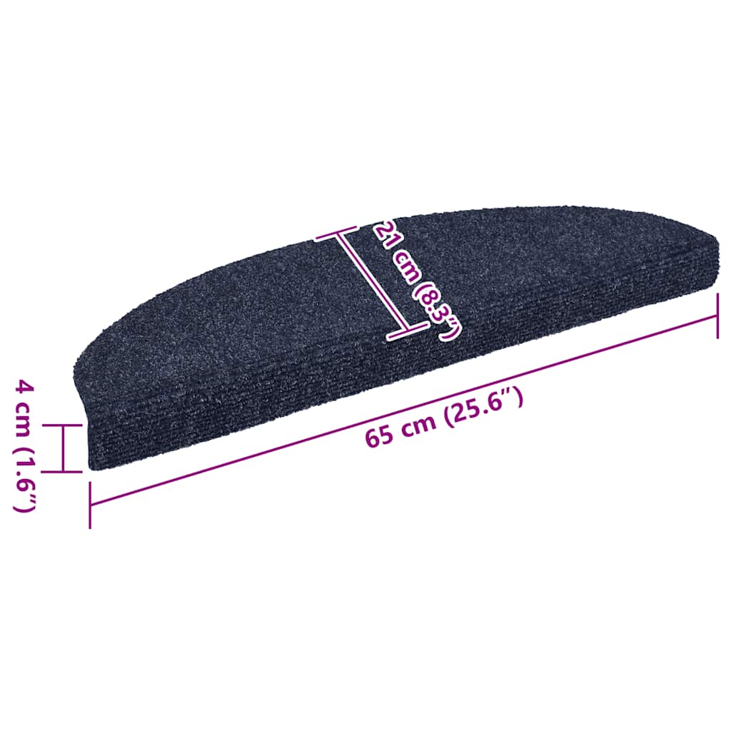 Tappetini per scale autoadesivi 15 pz 65x21x4 cm blu semicircolari grandi - homemem39