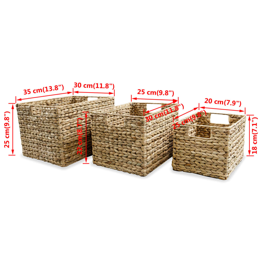 Set di Cesti Portaoggetti 3 pz in Giacinto d'Acqua - homemem39