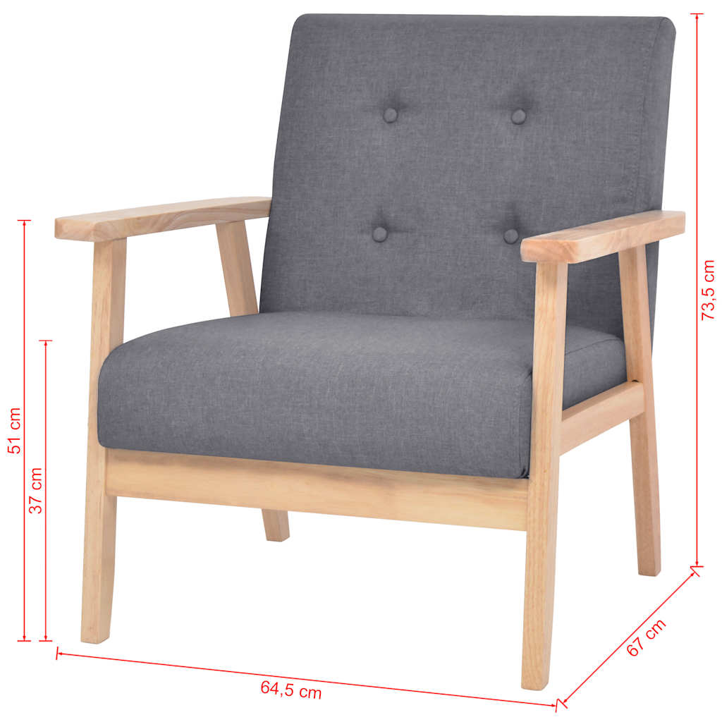 Set di Divani 2 pz in Tessuto Grigio Scuro | homemem39