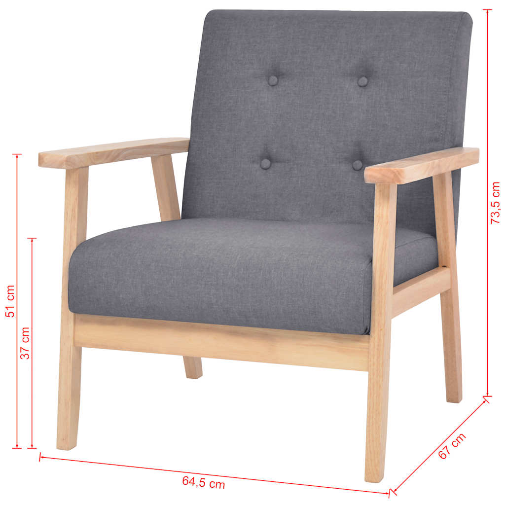 Set di Divani 2 pz in Tessuto Grigio Scuro | homemem39