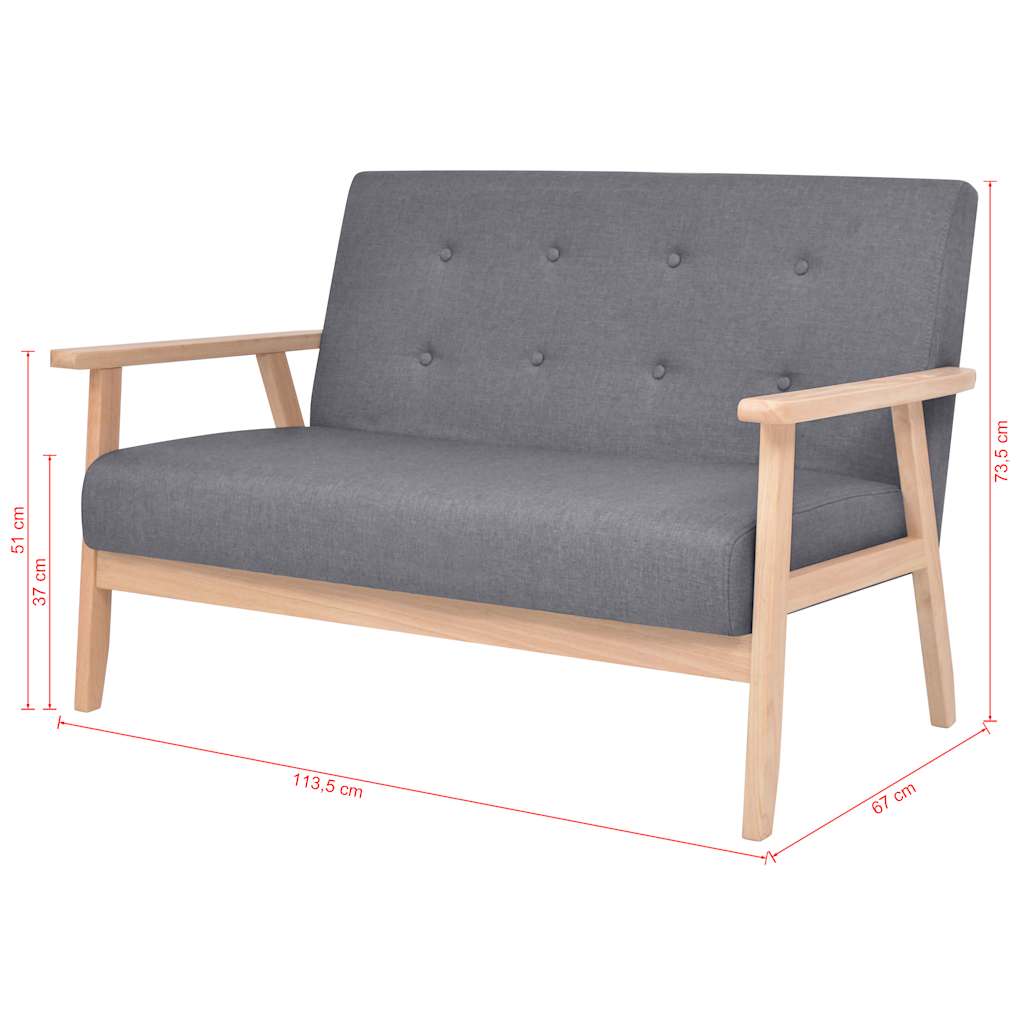 Set di Divani 2 pz in Tessuto Grigio Scuro | homemem39