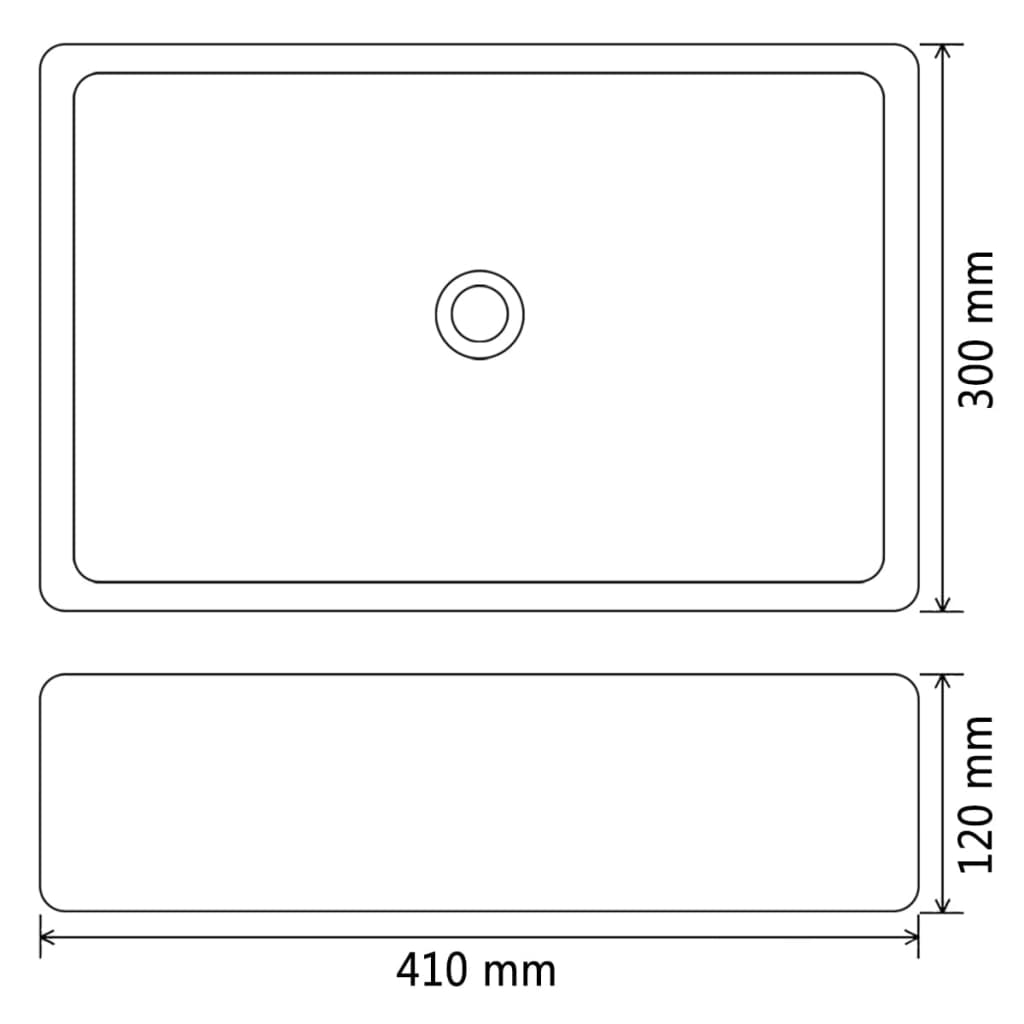 Lavandino Rettangolare in Ceramica Nero 41x30x12 cm | homemem39