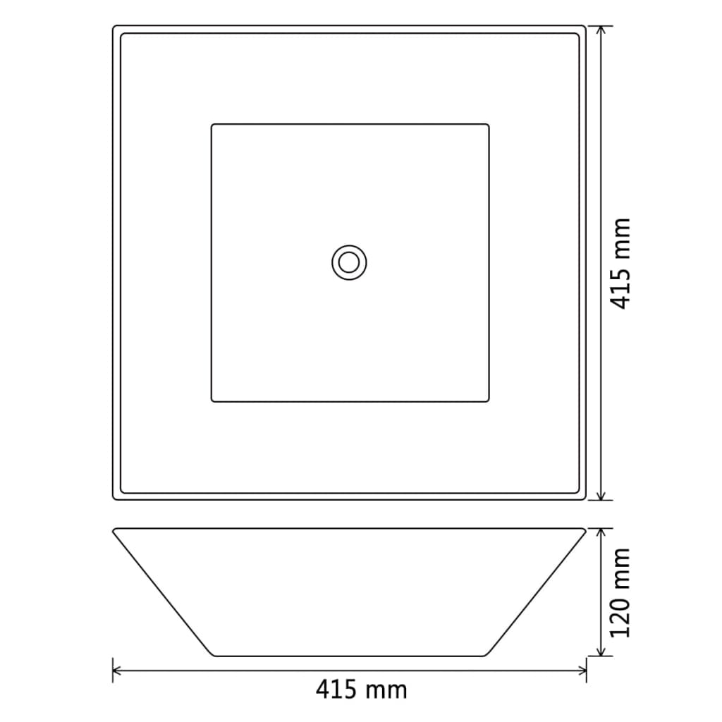 Lavandino Quadrato in Ceramica Nero 41,5x41,5x12 cm | homemem39